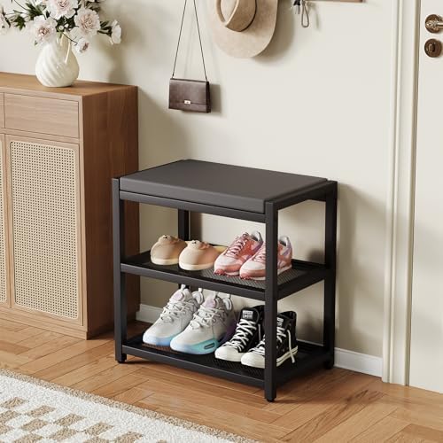 zhooge small shoe bench shoe rack storage bench, main product view