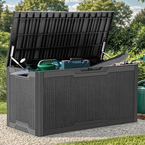 yitahome 100 gallon outdoor deck box, waterproof storage, package contents