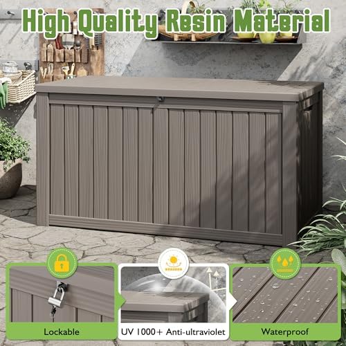 outdoor storage waterproof deck box for patio (180, close-up detail