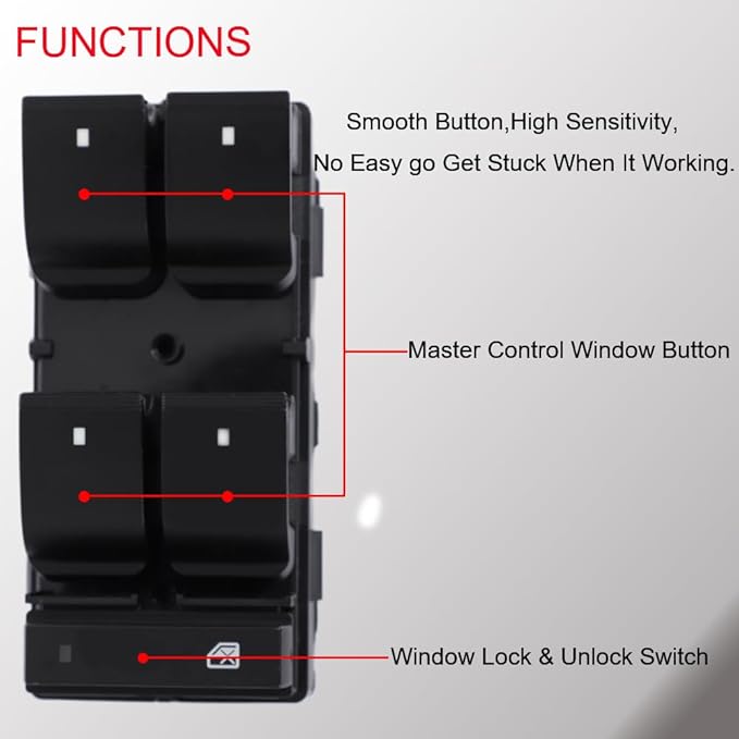 Power Window Master Control Switch Front Left Driver Side fit - Image 4