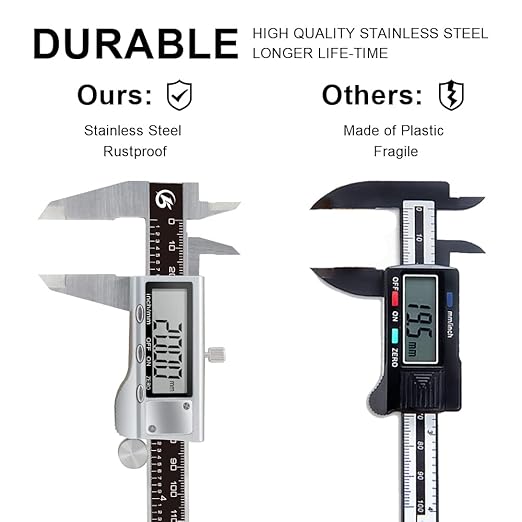 KETOTEK Digital Caliper 6 Inch Measuring Tool, Stainless Steel Electronic - Image 4