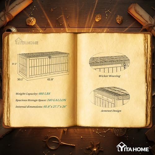 yitahome 240 gallon large outdoor storage box xxl on a desk or shelf