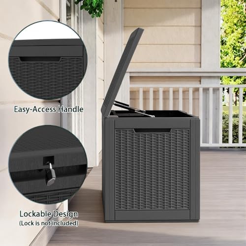 100 gallon deck box, waterproof resin rattan outdoor, package contents