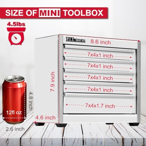 p.i.t. mini tool box,small metal toolbox organizer with shown in use
