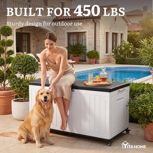 yitahome 90 gallon outdoor storage box with 6, package contents