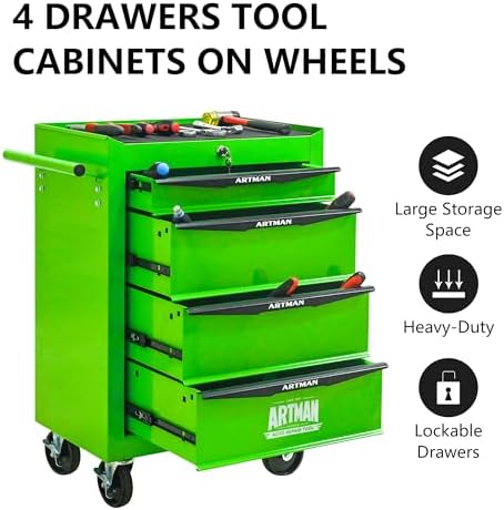 4 drawer rolling tool chest on wheels,multifunctional mobile on a desk or shelf