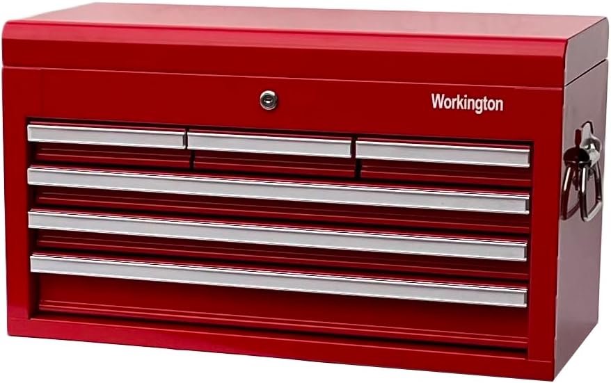 workington professional industrial portable metal tool chest with, front angle view