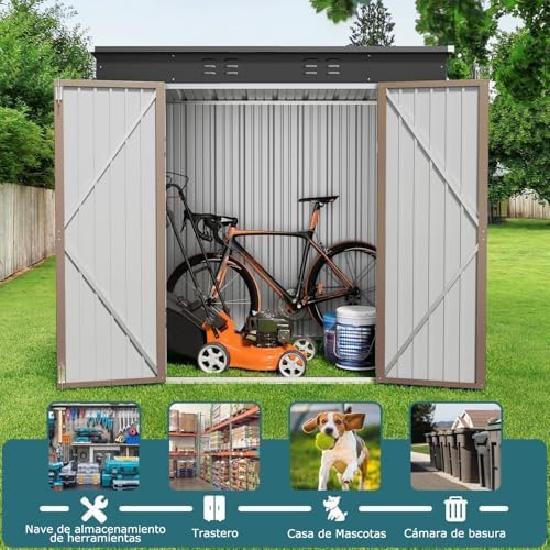 metal garden shed, 2 lockable doors, ventilated, for on a desk or shelf