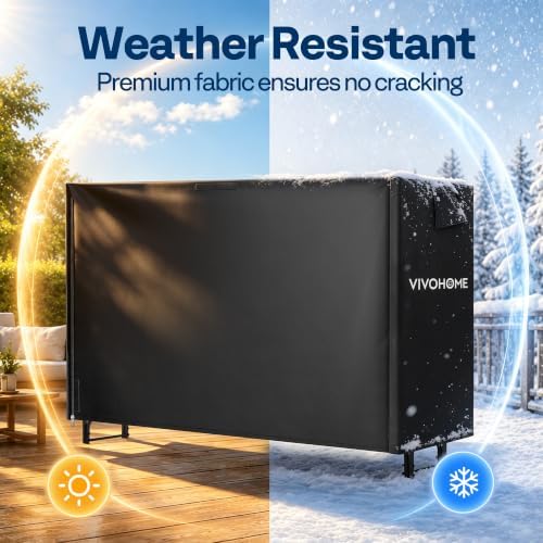 vivohome 6ft waterproof outdoor firewood log rack cover shown in use