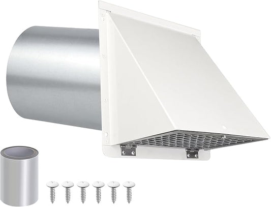 4 Inch Dryer Vent Cover Outside, Dryer Vent Cover Outdoor Exterior Vent Cover by JYINCPED