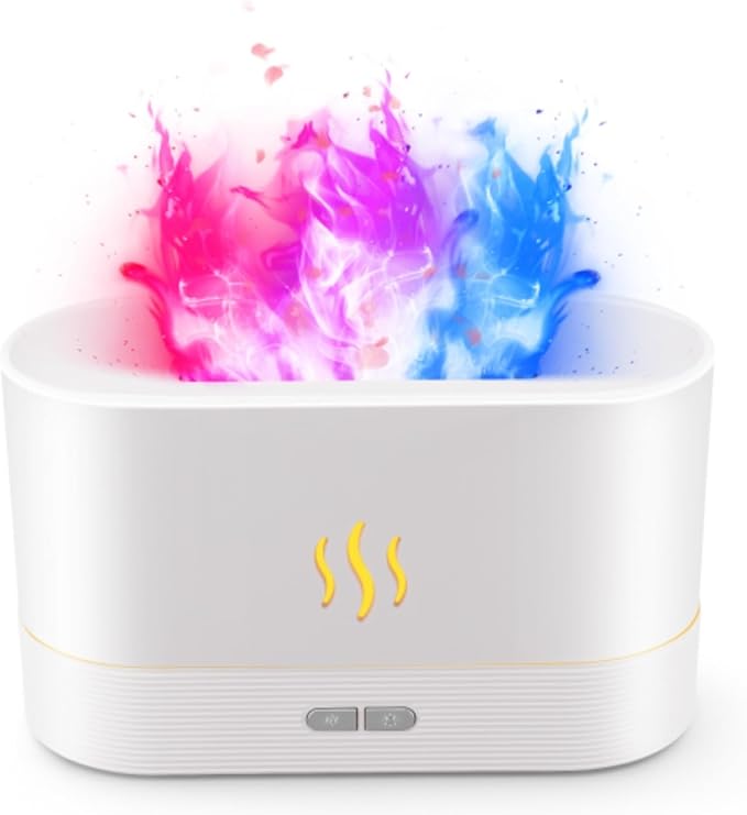 Colorful Flame Air Aroma Diffuser Humidifier, Upgraded 7 Flame Color Noiseless by SENMUL