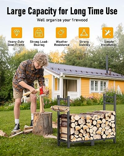 34inch firewood rack indoor with log carrier,outdoor wood, package contents