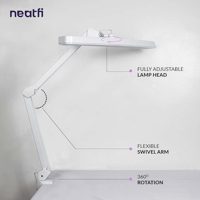 Neatfi XL 2, 500 Lumens LED Task Lamp, 22 Inches Wide, Eye-Caring, Desk Light - Image 5