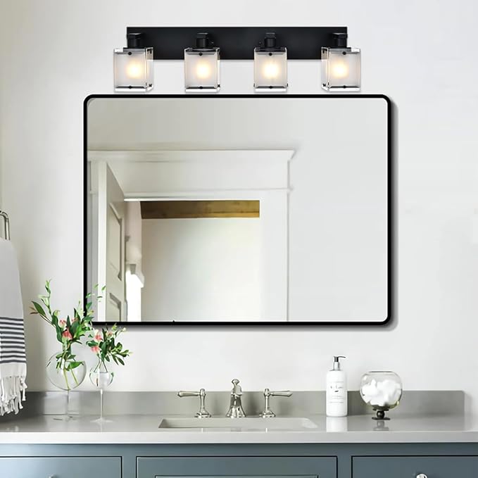 WINSHEN 4-Lights Bathroom Vanity Lighting Over Mirror, E26 Bulb Base - Image 3