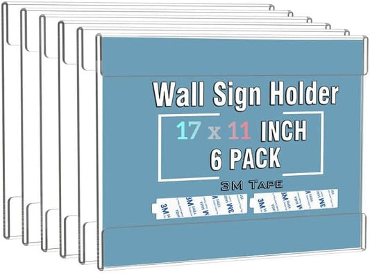Dingelex Acrylic 11 x 17 Horizontal Sign Holder Wall Mount, Acrylic Wall Frame by Dingelex