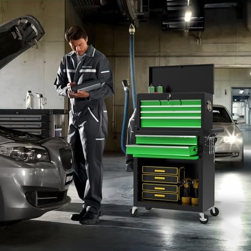 8 drawer rolling tool chest, large capacity rolling on a desk or shelf