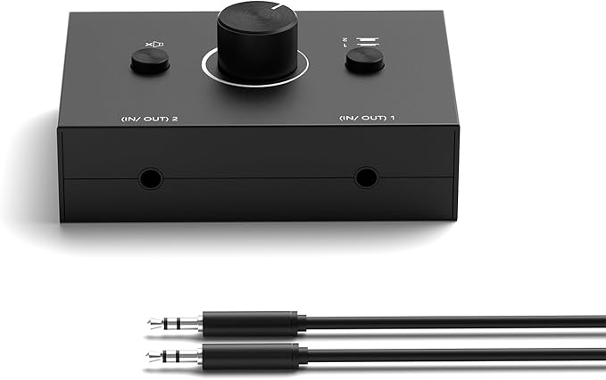 Dingsun 3.5mm Audio Switch, Stereo Audio Selector Box Passive Speaker Headphone by Dingsun