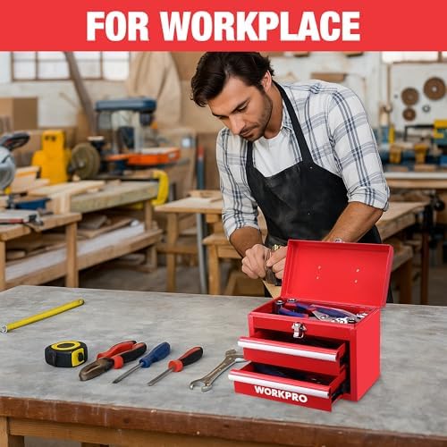 workpro portable mini metal tool box with 2, package contents