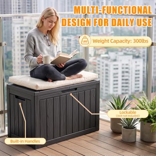 vixzen 55 gallon outdoor storage box waterproof, deck, package contents