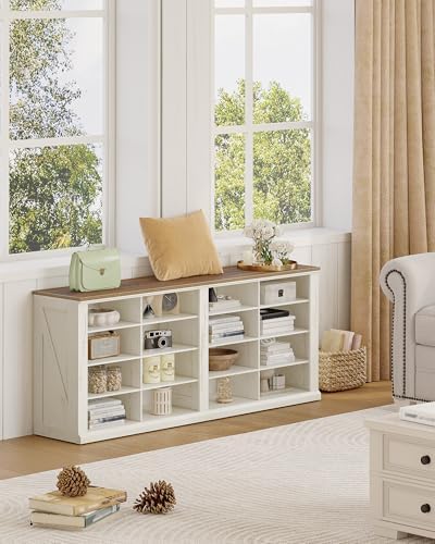 hzuaneri shoe storage bench, wooden entryway shoe benches on a desk or shelf