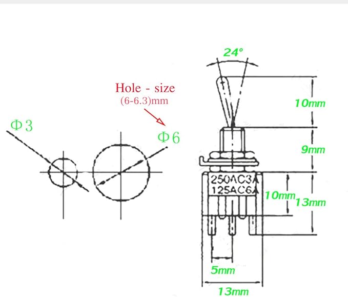 VONVOFF Toggle Switch, ON/Off SPST - Image 5