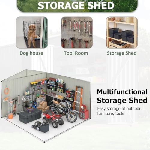 polar aurora 6x8 ft outdoor storage shed, side view