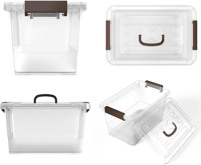 WYT 6-Pack Clear 7 Quart Storage Latch Box/Bins, Plastic Stackable Latching Box - Image 3