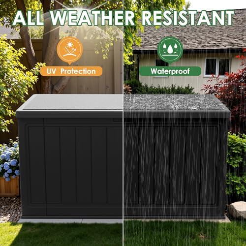 devoko 160 gallon double-wall deck box with divider, package contents