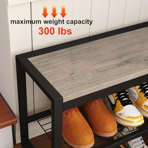 homefort 2 tiers shoe bench, retro industrial shoe, view 9