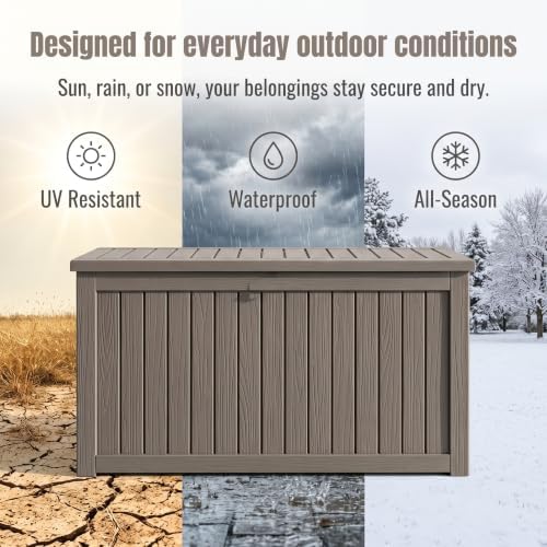 makino 198 gallon large resin outdoor storage box, view 9