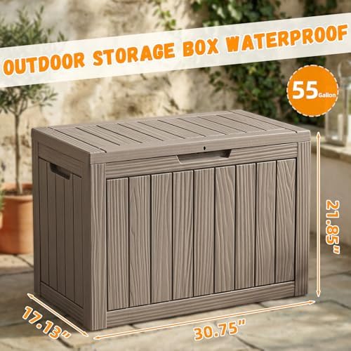 rojik waterproof deck box durable outdoor storage box, close-up detail