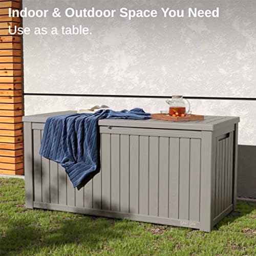 east oak outdoor storage box, 180 gallon deck on a desk or shelf
