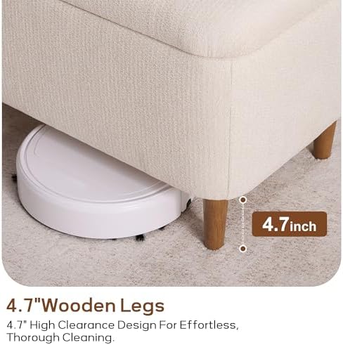 39.4”ottoman with storage,upholstered comfy storage bench ottoman with on a desk or shelf