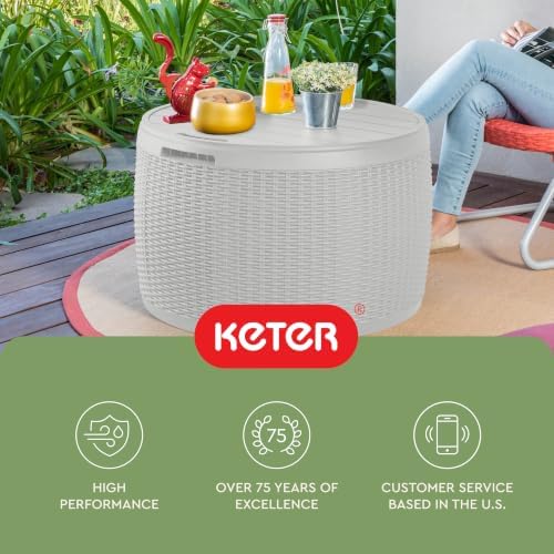 keter circa 37 gallon resin deck box stool, view 12