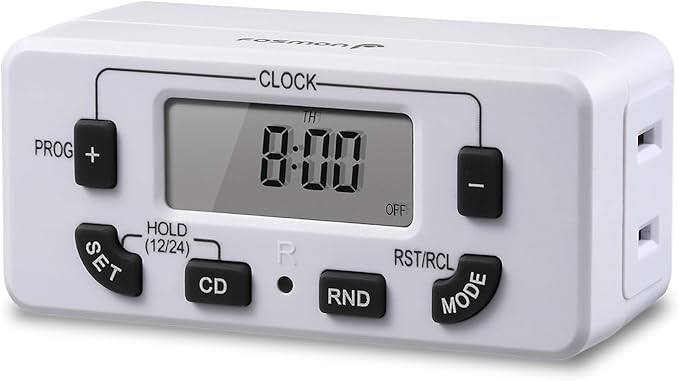 Fosmon 7 Day Digital Timers for Electrical Outlets, Indoor Plug-in Light Timers by Fosmon