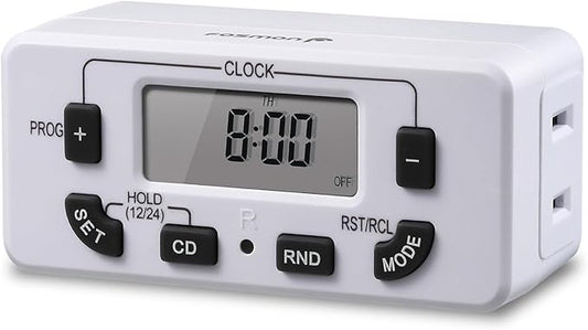 Fosmon 7 Day Digital Timers for Electrical Outlets, Indoor Plug-in Light Timers by Fosmon