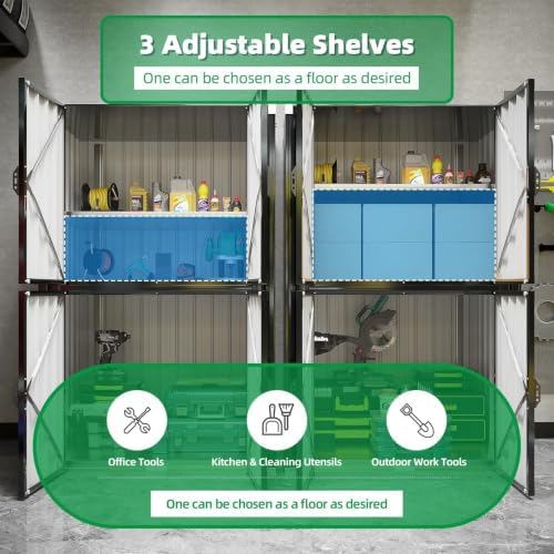 aecojoy outdoor storage cabinet waterproof, 70'' large vertical, side view