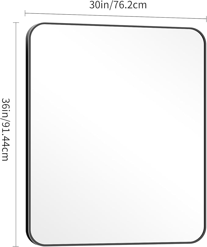 30" x 36"Bathroom Mirror, Matte Black Wall Mirror - Image 5