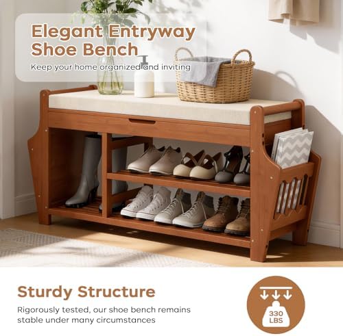 39.4in shoe bench with 2 holder, 3 tier on a desk or shelf