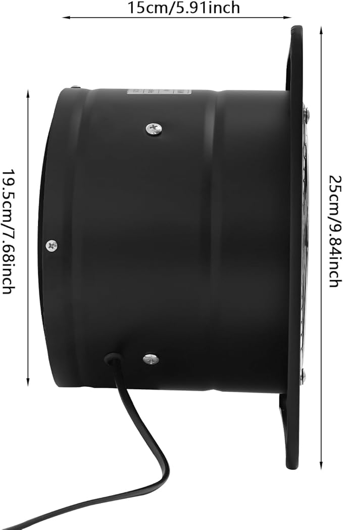 XUFOPLY 8 Inch Exhaust Fan, 110V 80W Wall Mounted Vent Fans 2600RPM Kitchen - Image 5