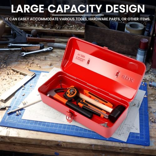 large metal tool storage box with handle for, package contents