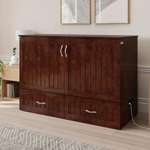 afi, southampton murphy bed chest full with 6" showing dimensions