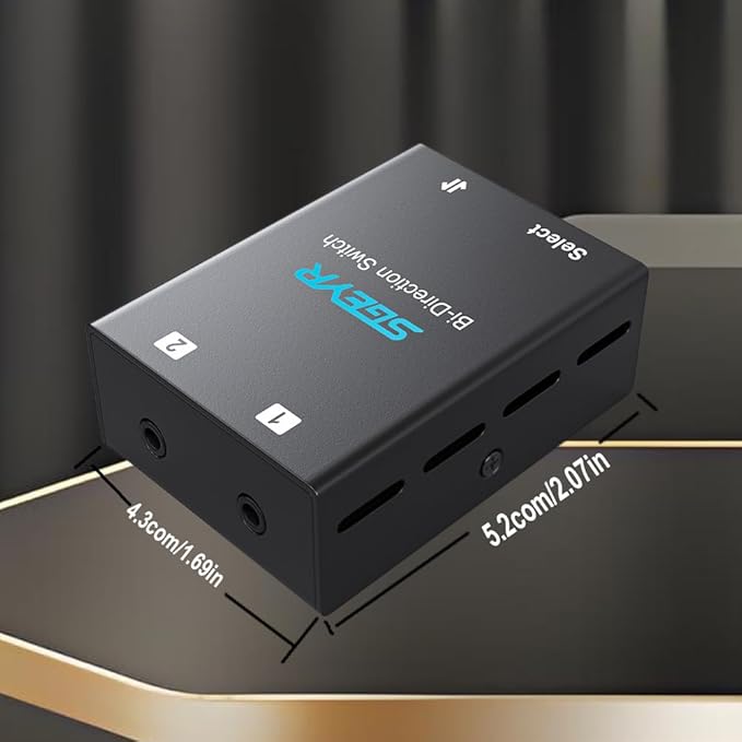 SGEYR Audio Switcher 3.5mm Bi-Direction Switch 2-in-1 Out/ 1-in-2 Out Audio - Image 6
