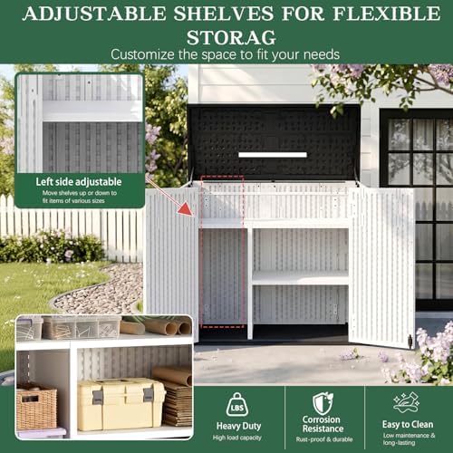 outdoor storage shed resin waterproof storage cabinet for showing dimensions
