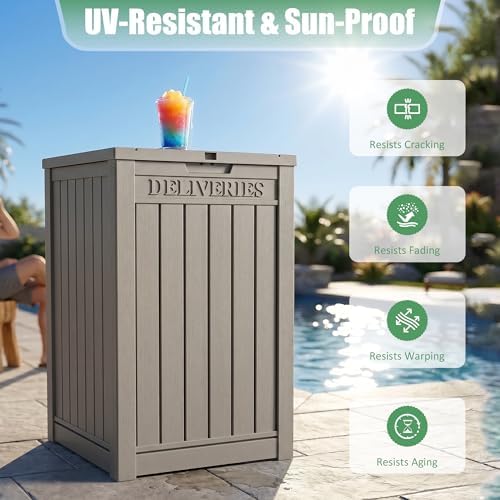 easyup package delivery boxes for outside, 90 gallon, close-up detail