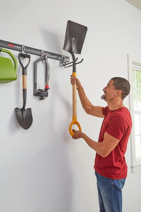 Rubbermaid FastTrack Garage Storage Utility Hooks 5 Piece Black All in One Rail - Image 8