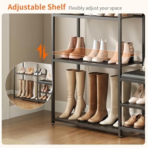 shoe rack bench shoe rack for entryway, cushioned, package contents