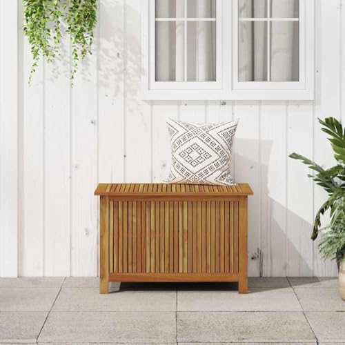 vidaxl garden storage box 35.4"x19.7"x22.8" solid wood acacia shown in use