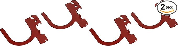 Wall Control Pegboard Accessory U-Shaped Slotted Metal Hook Red by Wall+Control