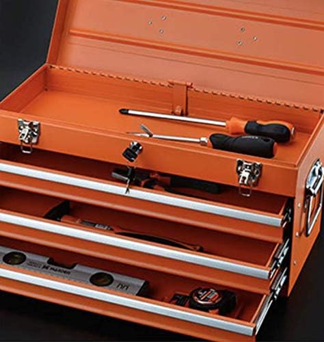 edward tools portable metal tool box with drawers, close-up detail